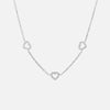 Heart Zirkonia Trio Ketting Zilverkleurig 8 mm