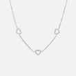Heart Zirkonia Trio Ketting Zilverkleurig 8 mm