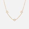 Heart Zirkonia Trio Ketting 18K Goldplated 8 mm