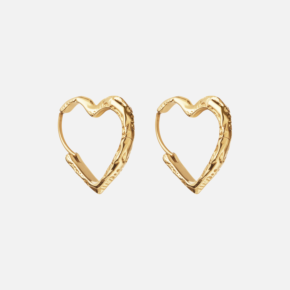 Lava Heart Hoops Oorbellen 18K Goldplated