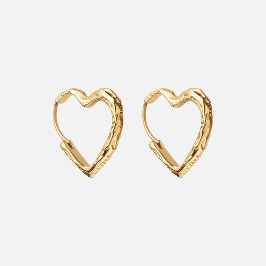 Lava Heart Hoops Oorbellen 18K Goldplated