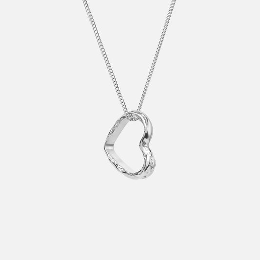 Lava Heart Ketting Zilverkleurig