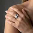 Lava Texture Ring Zilverkleurig