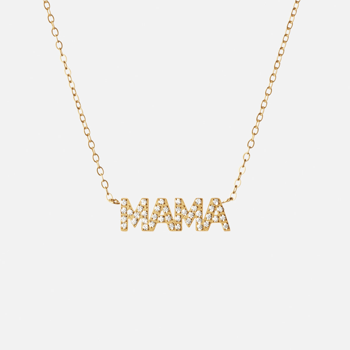 Mama Zirkonia Ketting 18K Goldplated