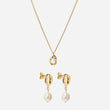 Melted Parelketting + Melted Drop Oorbellen met Parel 18K Goldplated