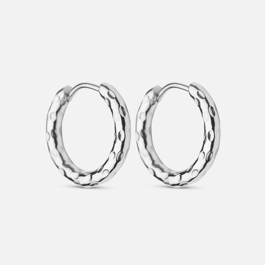 Meteor Hoops oorbellen zilverkleurig - Josephine Nord