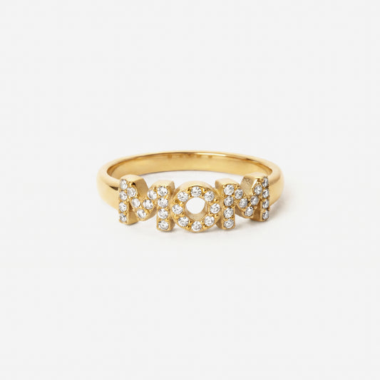 MOM Zirkonia Ring 18K Goldplated