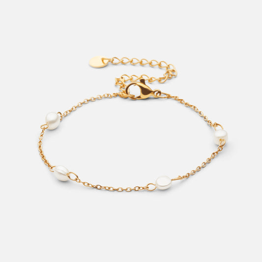 Dot parelarmband met zoetwaterparels 18K goldplated - Josephine Nord