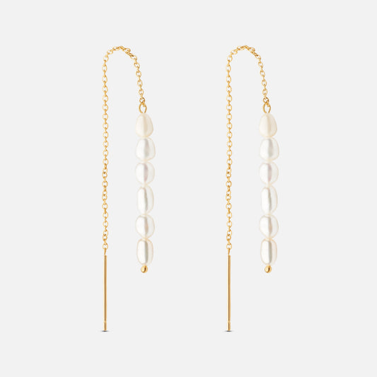Moonlit Drops oorbellen met parel 18K goldplated - Josephine Nord