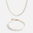 Parelketting + parelarmband 18K goldplated - Josephine Nord