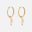 Parel hoops met zoetwaterparels 18K goldplated - Josephine Nord