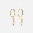 Parel hoops met zoetwaterparels 18K goldplated 14 mm - Josephine Nord