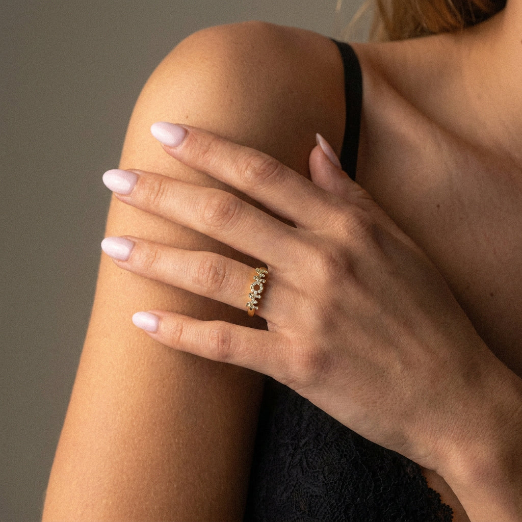 MOM Zirkonia Ring 18K Goldplated