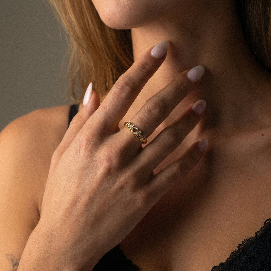 MOM Zirkonia Ring 18K Goldplated