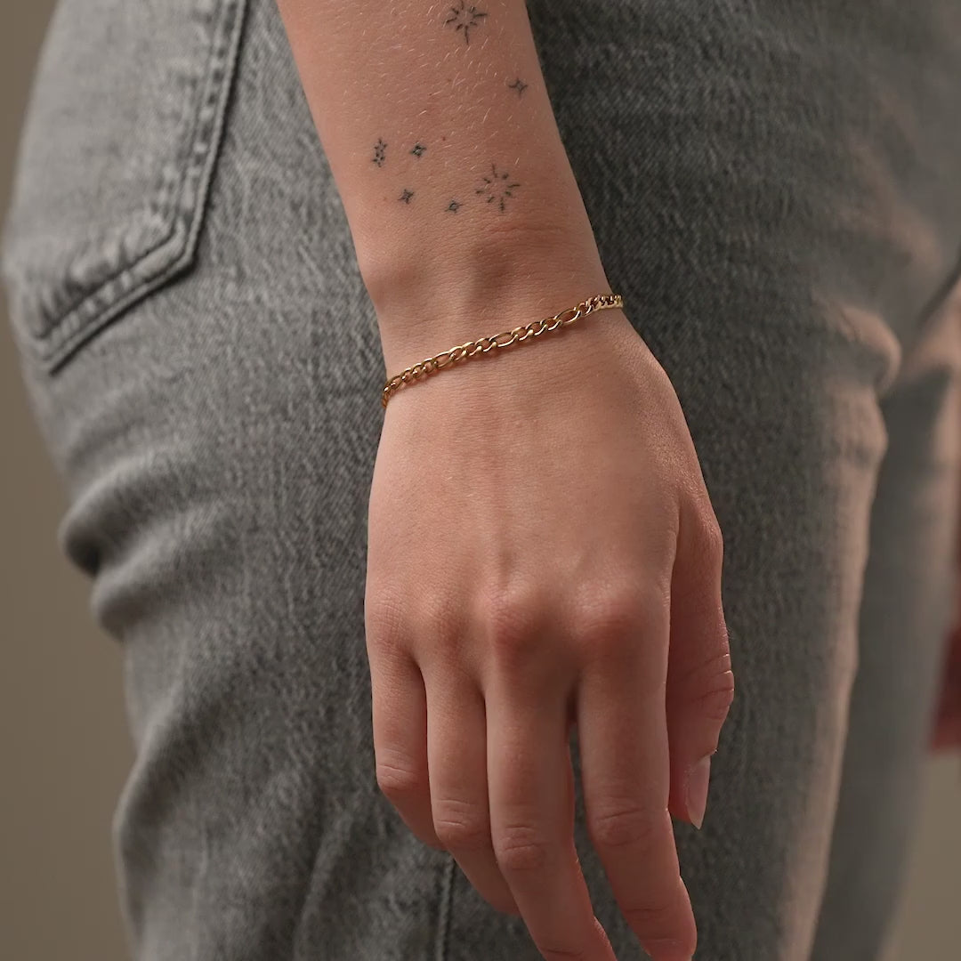 Figaro Armband 18K Goldplated - video