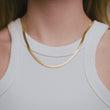 Platte Snake Ketting 18K Goldplated 4 mm - video
