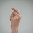Wide Hammered Band Ring 18K Goldplated - video