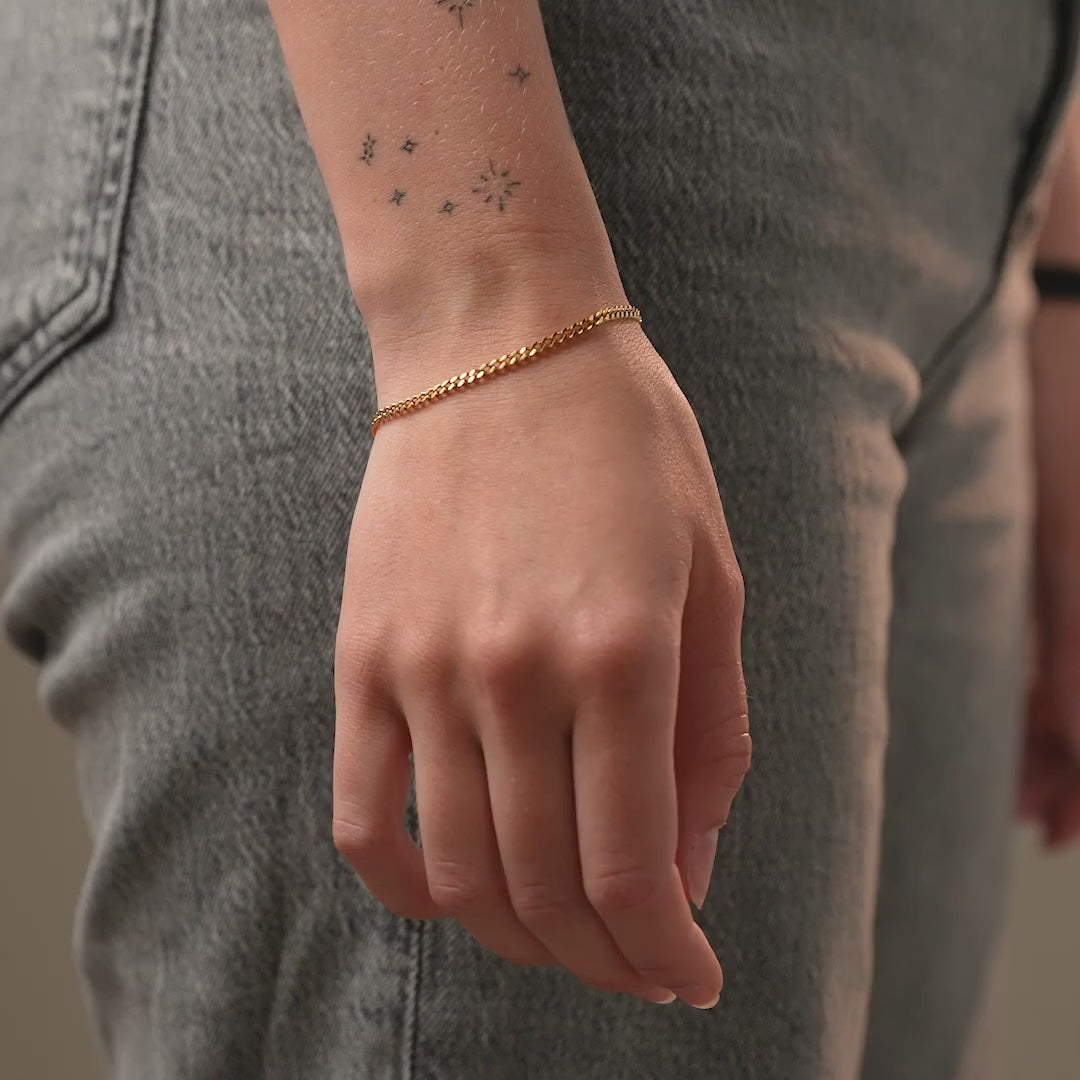 Gourmet Facet Armband 18K Goldplated 3 mm - video