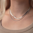 Twisted Rope + Platte Snake Ketting Zilverkleurig - video
