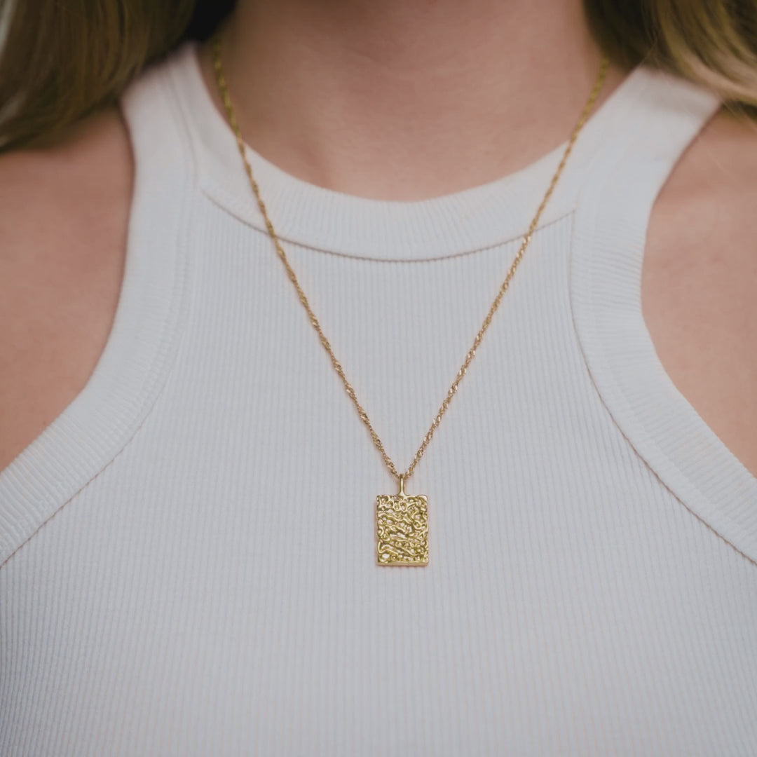 Meteor Square Ketting 18K Goldplated - video