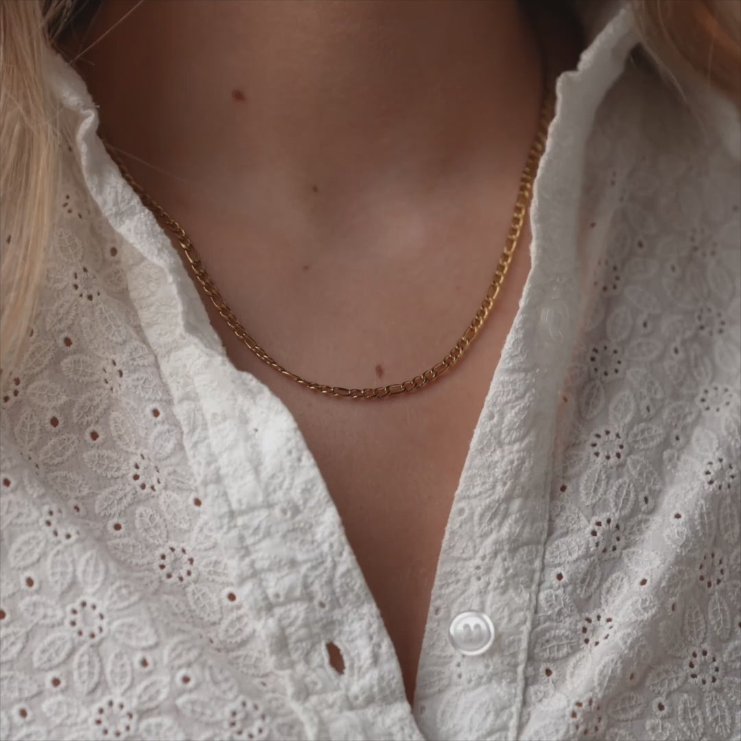 Figaro Ketting 18K Goldplated 3 mm - video