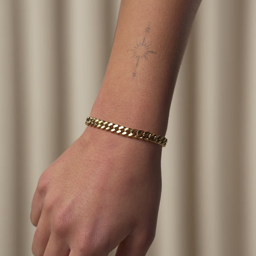 Gourmet Facet Armband 18K Goldplated 6 mm - video