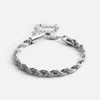 Twisted Rope armband zilverkleurig 5 mm - Josephine Nord