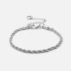 Twisted Rope Armband Zilverkleurig 3 mm