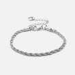 Twisted Rope armband zilverkleurig 3 mm - Josephine Nord