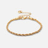 Twisted Rope Armband 18K Goldplated 3 mm