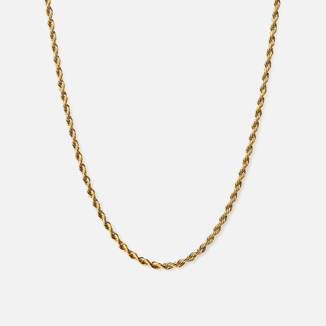 Twisted Rope ketting 18K goldplated 2 mm - Josephine Nord