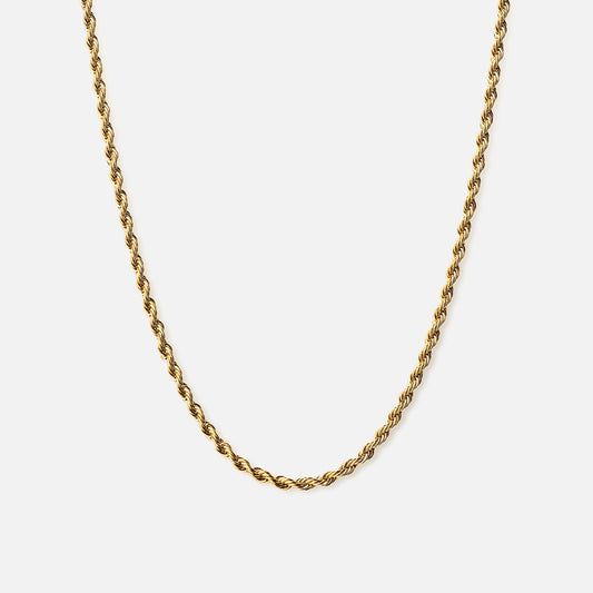 Twisted Rope ketting 18K goldplated 2 mm - Josephine Nord