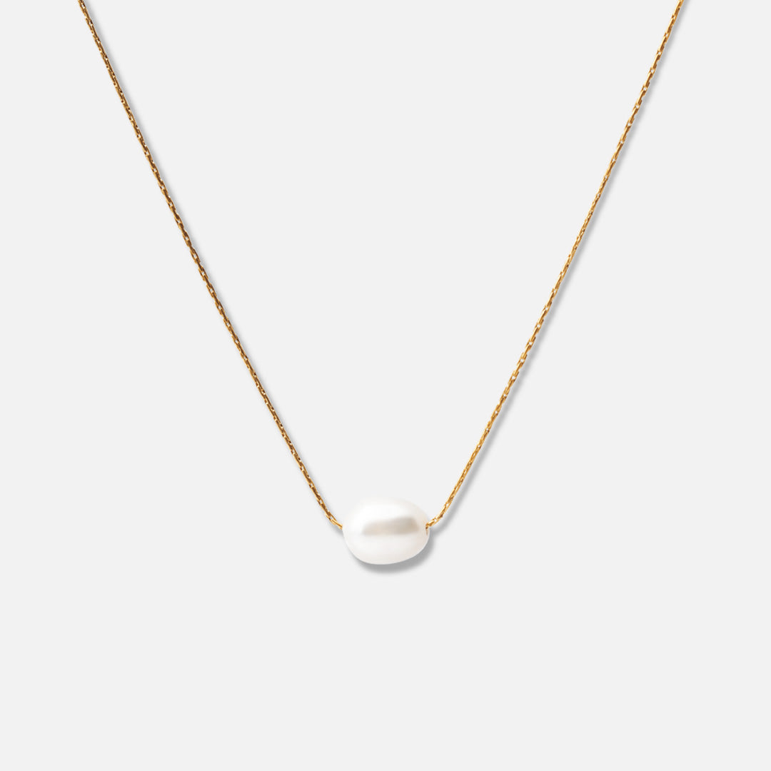 Single parelketting met zoetwaterparels 18K goldplated - Josephine Nord
