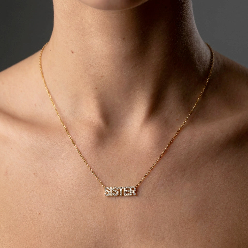 SISTER Zirkonia Ketting 18K Goldplated
