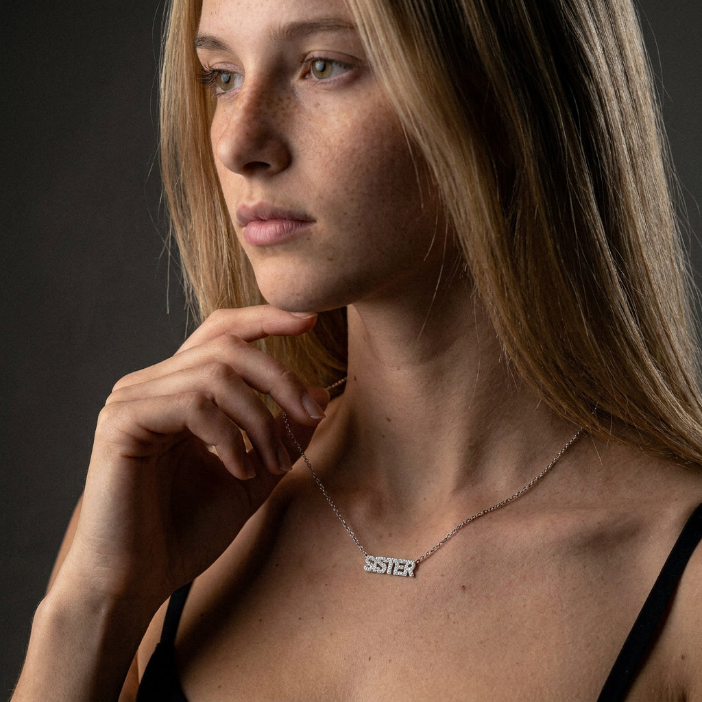 SISTER Zirkonia Ketting Zilverkleurig
