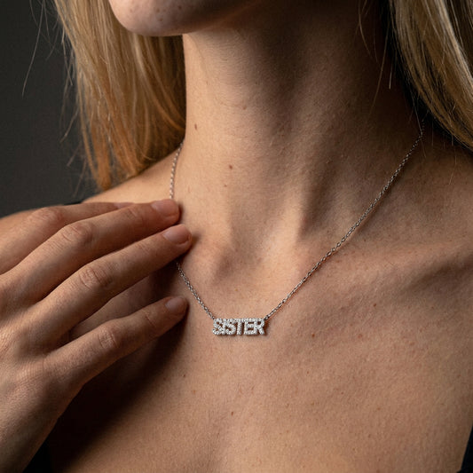SISTER Zirkonia Ketting Zilverkleurig
