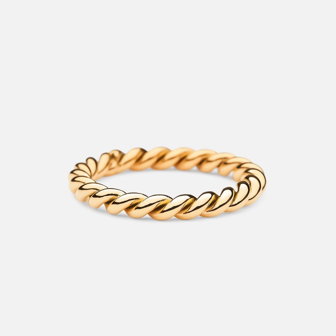 Twisted Rope ring 18K goldplated - Josephine Nord