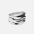 Wide Hammered Band ring zilverkleurig - Josephine Nord