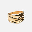 Wide Hammered Band ring 18K goldplated - Josephine Nord