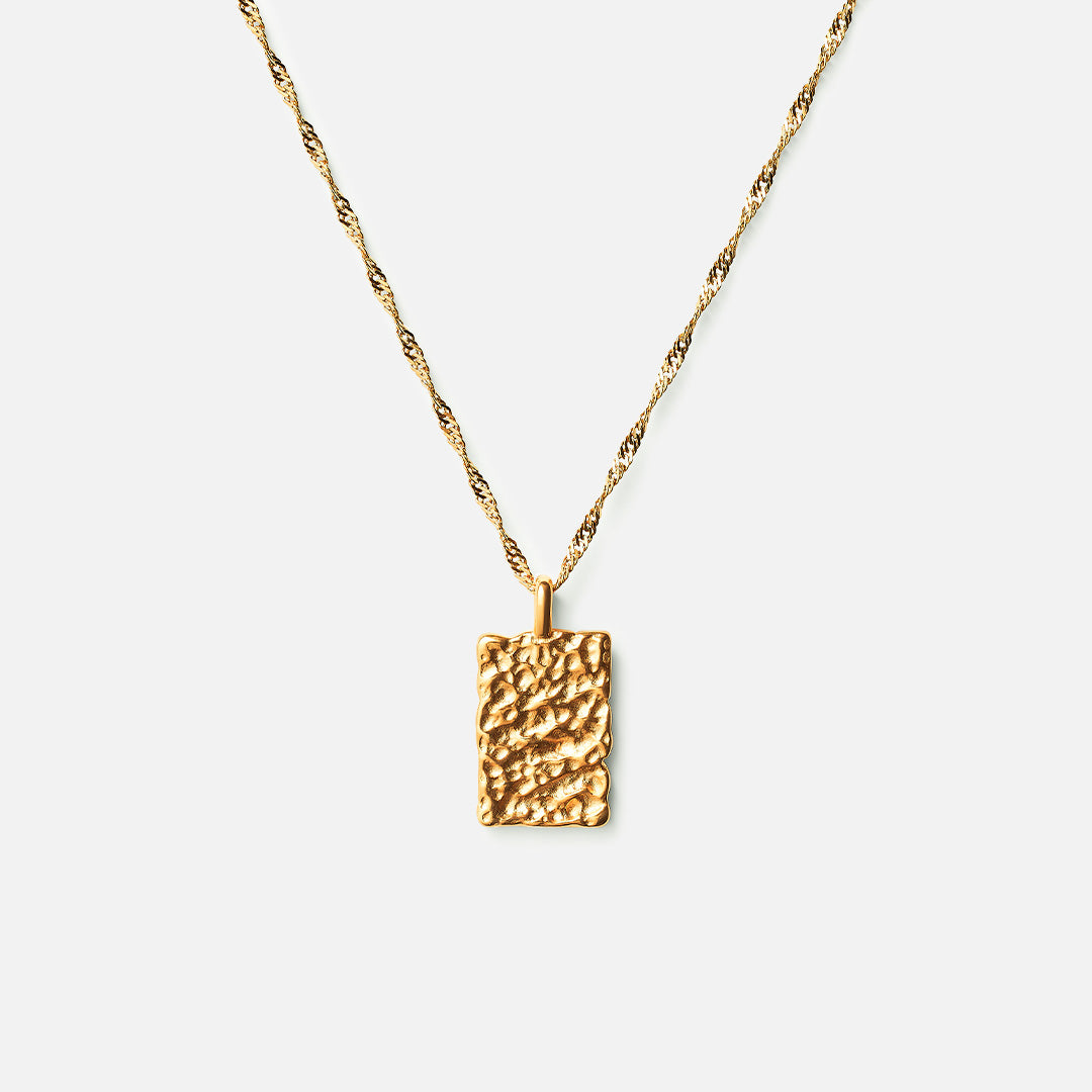 Meteor Square ketting 18K goldplated - Josephine Nord