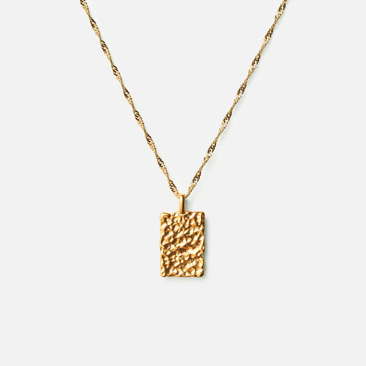 Meteor Square ketting 18K goldplated - Josephine Nord