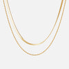 Twisted Rope + Platte Snake Ketting 18K Goldplated