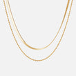 Twisted Rope + Platte Snake Ketting 18K Goldplated