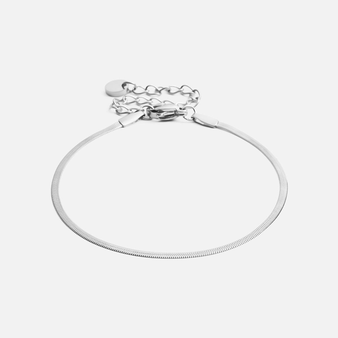 Platte snake armband zilverkleurig 2 mm - Josephine Nord