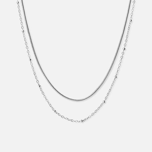 Snake Rope Ketting Zilverkleurig