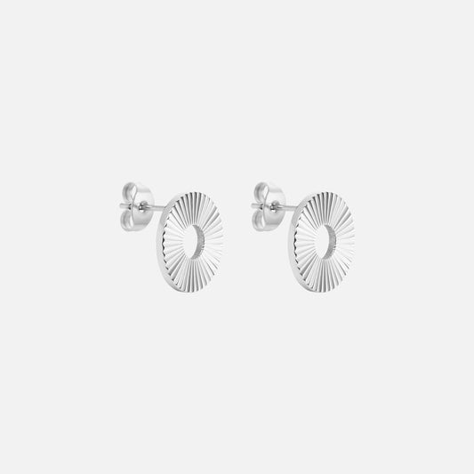 Sunset Circle Studs Oorbellen Zilverkleurig