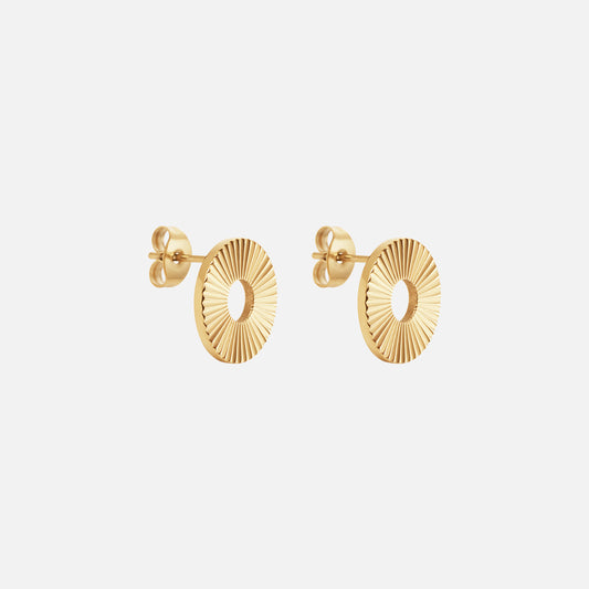 Sunset Circle Studs Oorbellen 18K Goldplated