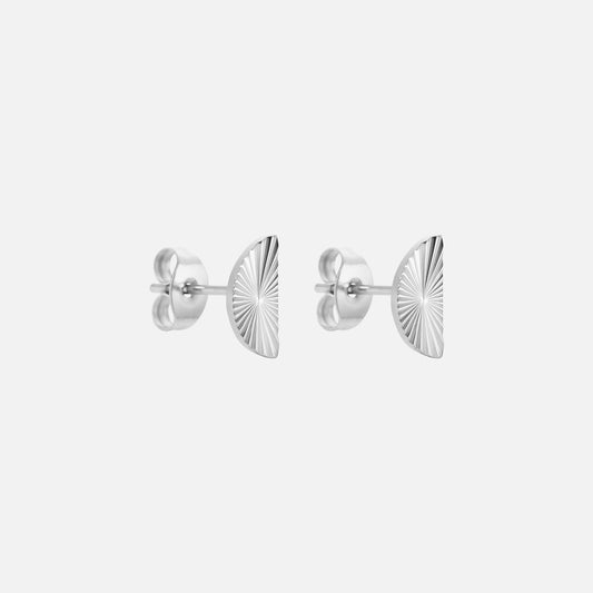 Sunset Half Circle Studs Oorbellen Zilverkleurig