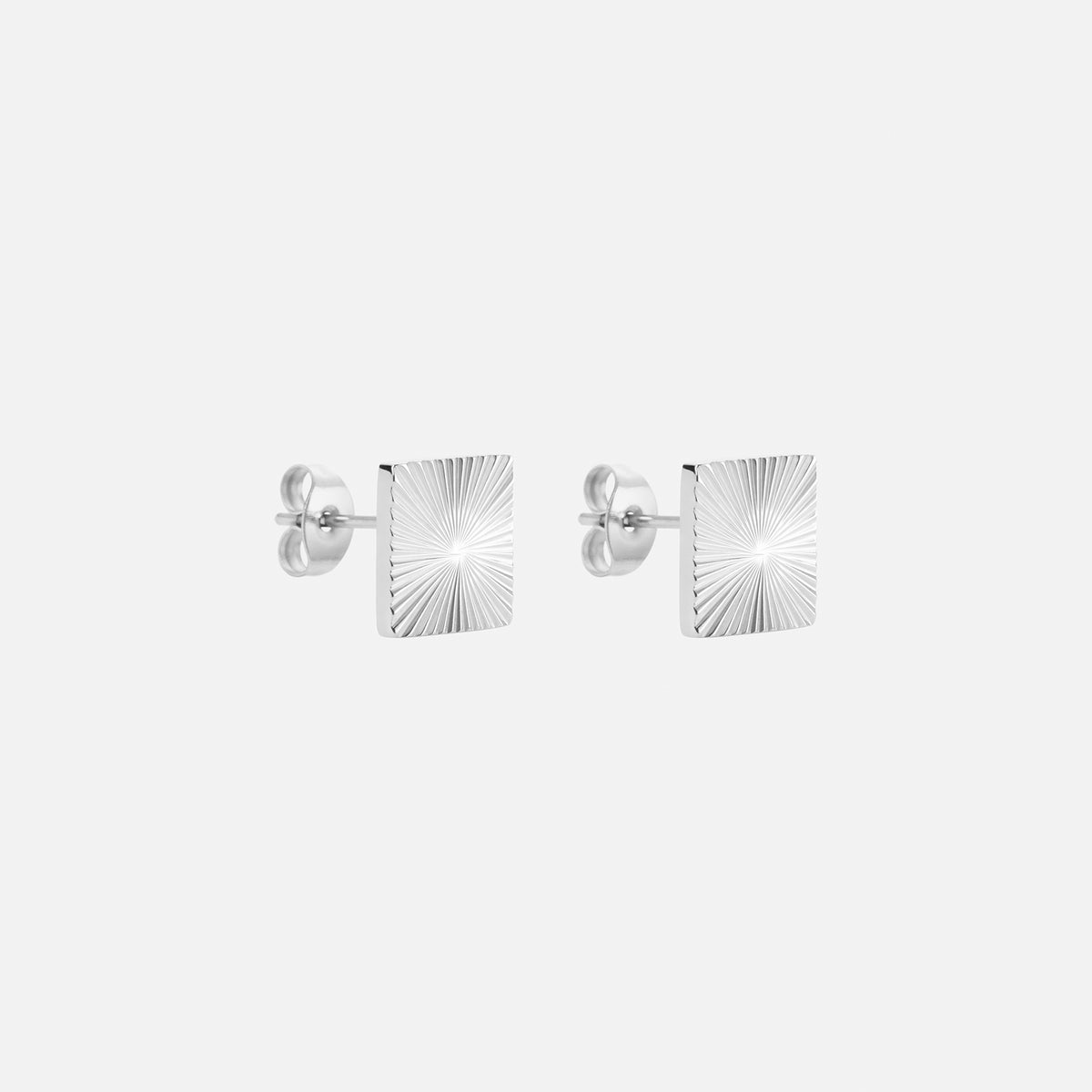 Sunset Square Studs Oorbellen Zilverkleurig