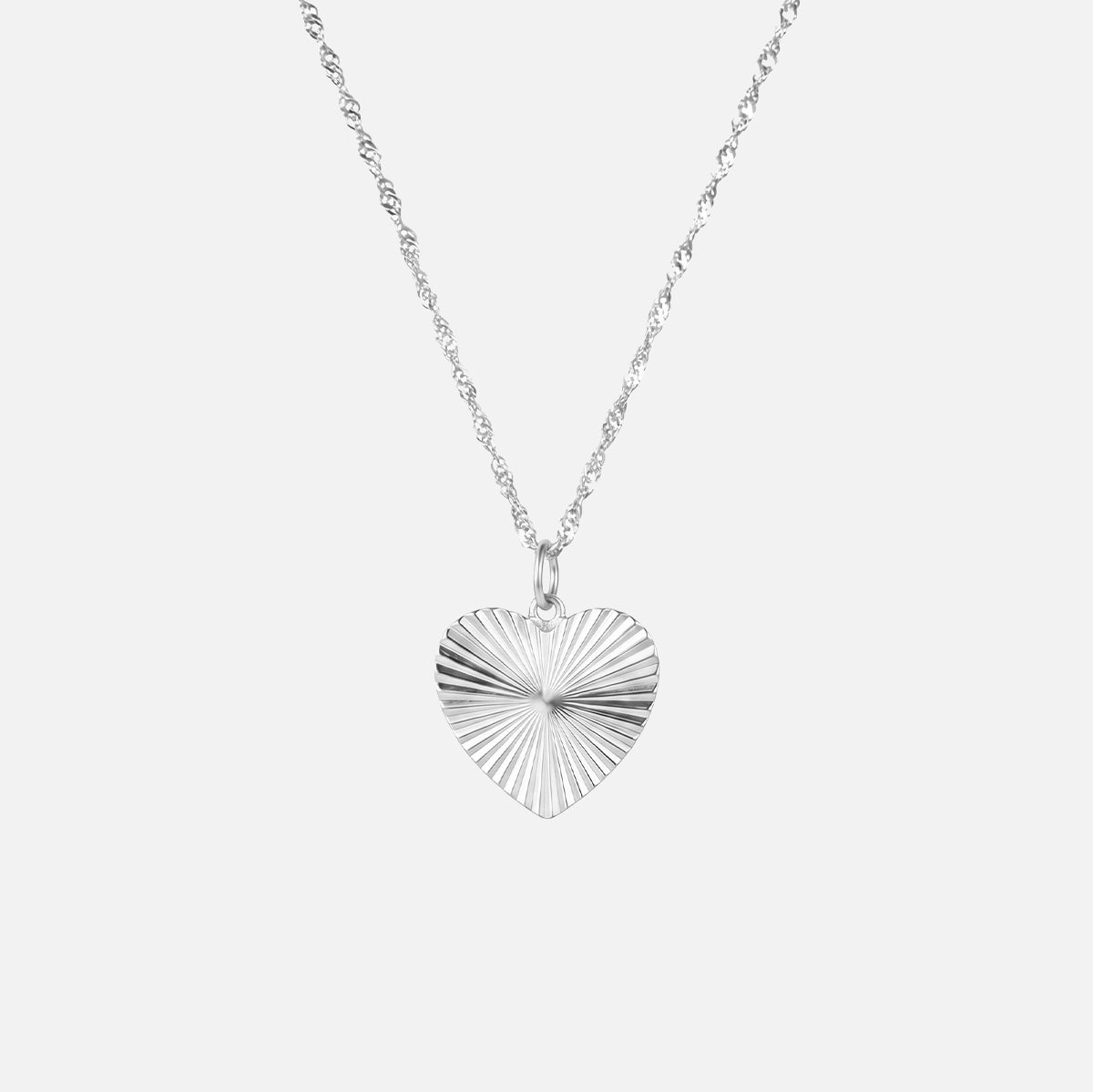 Sunset Heart Ketting Zilverkleurig